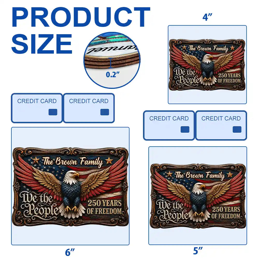 America 250th, Independence Day, Top Market, Family, Proud, Custom Text - We The People Of Freedom - Personalized Custom Shaped Wood Sign