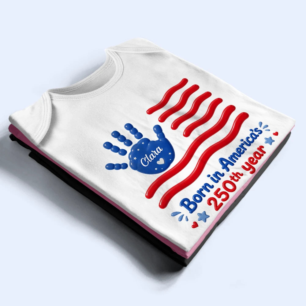 Gift For Baby,America 250th,Independence Day,Top Market,Adorable,Custom Text - Born In America's 250th Year - Personalized Baby Onesie