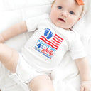 Gift For Baby,America 250th,Independence Day,Top Market,Adorable,Custom Text - Baby's First 4th Of July 250 Years Of Freedom - Personalized Baby Onesie