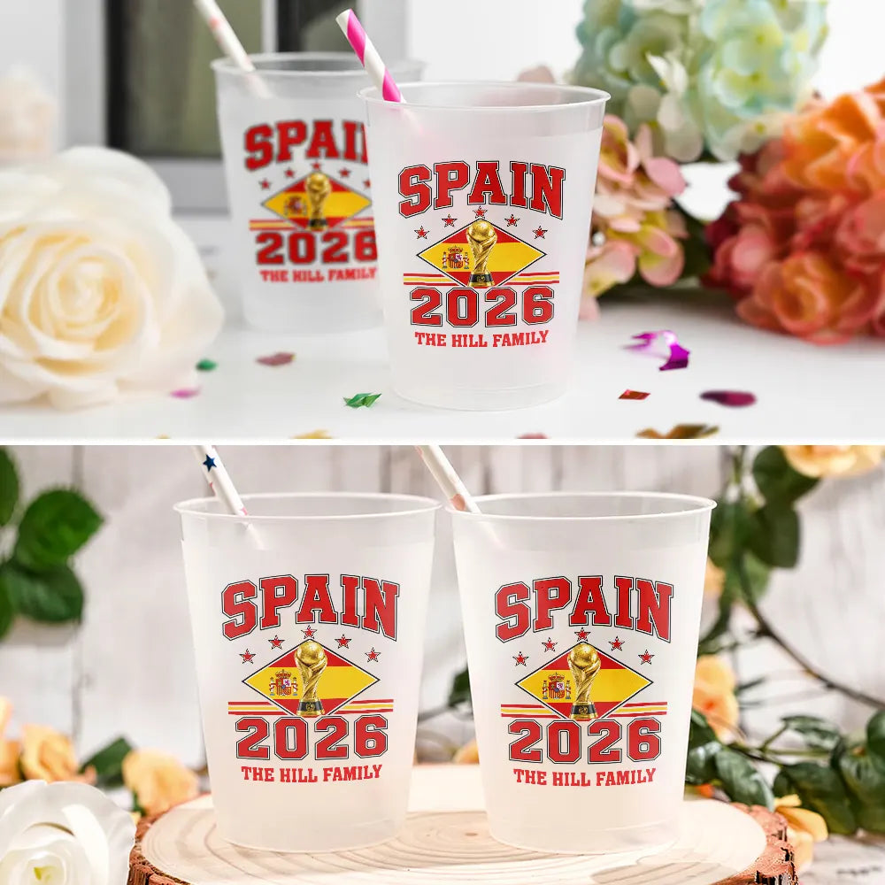 Gift For Yourself, Proud, Summer Soccer Games, Icon - Football Team National Flag - Personalized Frosted Cups