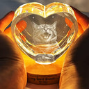 Art Design,Healing,Pet Memorial,Pet Lovers,Memorial,Photo - Pencil Sketch - Dark BG - Custom Photo White Pencil Sketch Art Forever Loved Memorial Dog Cat - Personalized Crystal Heart Shaped Lamp