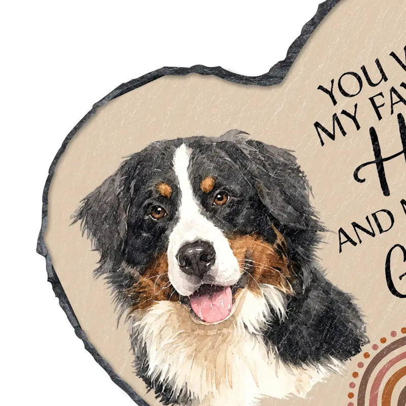 Art Design, Healing, Pet Memorial, Pet Lovers, Memorial, Photo - Watercolor - Remove BG - Custom Photo Realistic Watercolor Art I Crossed The Rainbow Bridge Knowing I Was Loved - Personalized Heart Memorial Garden Stone