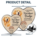 Art Design, Healing, Pet Memorial, Pet Lovers, Memorial, Photo - Watercolor - Remove BG - Custom Photo Realistic Watercolor Art I Crossed The Rainbow Bridge Knowing I Was Loved - Personalized Heart Memorial Garden Stone