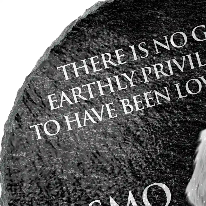 Healing,Custom Photo,Pet Memorial,Pet Lovers,Memorial,Remove BG Photo - Custom Photo There Is No Greater Earthly Privilege Than To Have Been Loved By A Dog - Personalized Circle Memorial Garden Stone