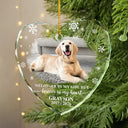 Art Design,Healing,Christmas,Pet Memorial,Pet Lovers,Memorial,Photo - Watercolor - With BG - Custom Photo Watercolor Painting Forever Loved Memorial Dog Cat - Personalized Heart Shaped Glass Ornament
