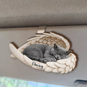 Art Design,Healing,Christmas,Pet Memorial,Pet Lovers,Memorial,Photo - Sleeping Pet Angle Wing - Custom Photo Sleeping Angel Remembrance Memorial Dog Cat Pet - Personalized Custom Shaped Car Visor Clip