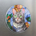 Art Design,Family,Photo - Stained Glass,Happy - Custom Photo Stained Glass Mom Grandma Parents Family - Personalized Acrylic Magnet