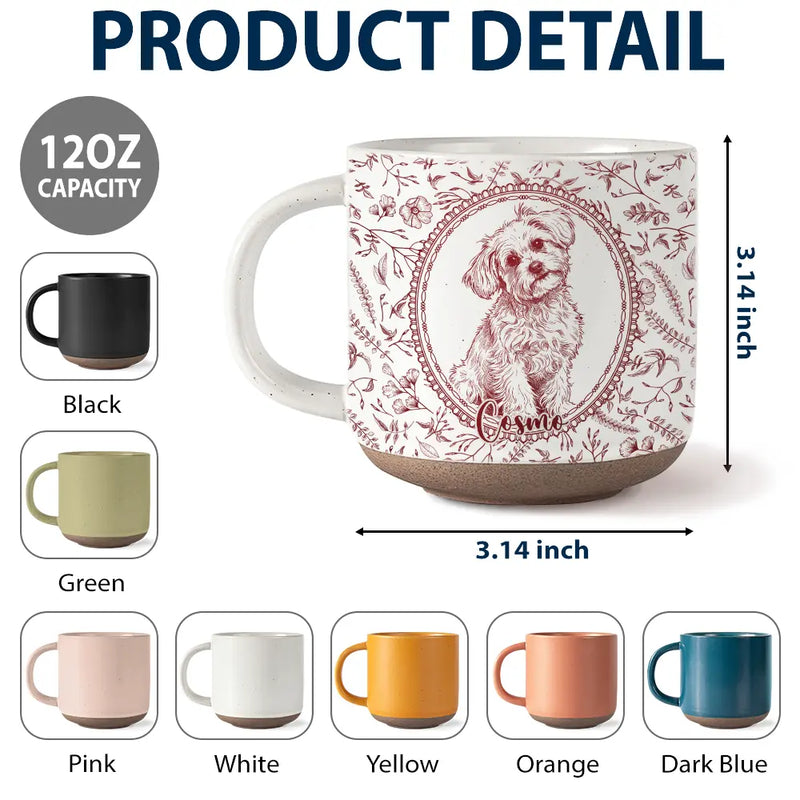 Art Design,Cozy,Pet Lovers,Photo - Pencil Sketch - Remove BG - Custom Photo Pencil Sketch Dog Cat Pet Portrait Toile Remembrance - Personalized Pottery Mug