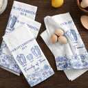 Christmas,Family,Icon,Happy - First Christmas As A Family Of Four Toile Footprints - Personalized Kitchen Towel