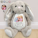 Parents, Art Design, Memorial Loved One, Healing, Memorial, Photo - Watercolor - Remove BG - Custom Photo Realistic Watercolor Art A Cuddle From Heaven Memorial - Personalized Soft Toy Bunny