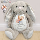 Parents, Art Design, Memorial Loved One, Healing, Memorial, Photo - Watercolor - Remove BG - Custom Photo Realistic Watercolor Art A Cuddle From Heaven Memorial - Personalized Soft Toy Bunny