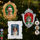 Art Design,Playful,Christmas,Pet Lovers,Photo - Christmas Accessories 3D Cartoon Pet - Custom Photo 3D Christmas Themed Pet Happy Dog Cat Pet - Personalized Ornate Frame