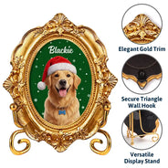Art Design,Playful,Christmas,Pet Lovers,Photo - Christmas Accessories 3D Cartoon Pet - Custom Photo 3D Christmas Themed Pet Happy Dog Cat Pet - Personalized Ornate Frame