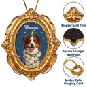 Art Design,Playful,Christmas,Pet Lovers,Photo - Christmas Accessories 3D Cartoon Pet - Custom Photo 3D Christmas Themed Pet Happy Dog Cat Pet - Personalized Ornate Frame