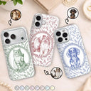 Art Design,Healing,Pet Memorial,Pet Lovers,Memorial,Photo - Pencil Sketch - Remove BG - Custom Photo Pencil Sketch Dog Cat Pet Portrait Toile Remembrance - Personalized Clear Phone Case