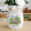 Art Design,New House,Gift For Couples,Photo - Vivid Watercolor Art,Happy - Custom Photo Vivid Watercolor Art Our New Home Wedding Gift Husband Wife - Personalized Ribbon Tie Flower Vase