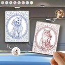 Art Design,Healing,Pet Memorial,Pet Lovers,Memorial,Photo - Pencil Sketch - Remove BG - Custom Photo Pencil Sketch Dog Cat Pet Portrait Toile Remembrance - Personalized Custom Shaped Acrylic Car Visor Clip