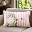 Art Design,Playful,Pet Lovers,Photo - Vivid Watercolor Art - Custom Photo Vivid Watercolor Art Happy Dog Cat Pet Stripe - Personalized Pillow