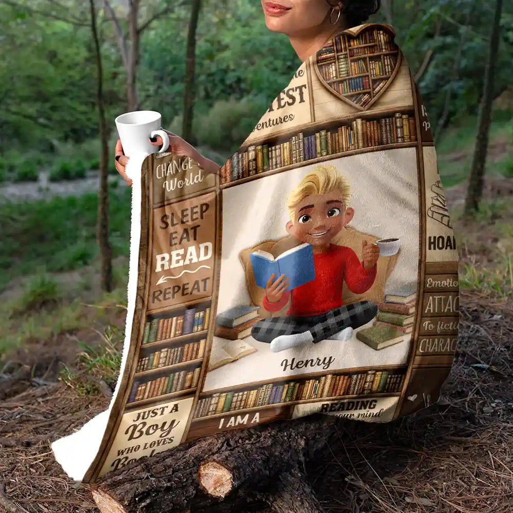Confident,Christmas,Reading,Gift For Yourself,Gift For Women,Vector - My Reading Blanket I Am A Bookaholic Gift For Book Lovers - Personalized Fleece Blanket, Sherpa Blanket