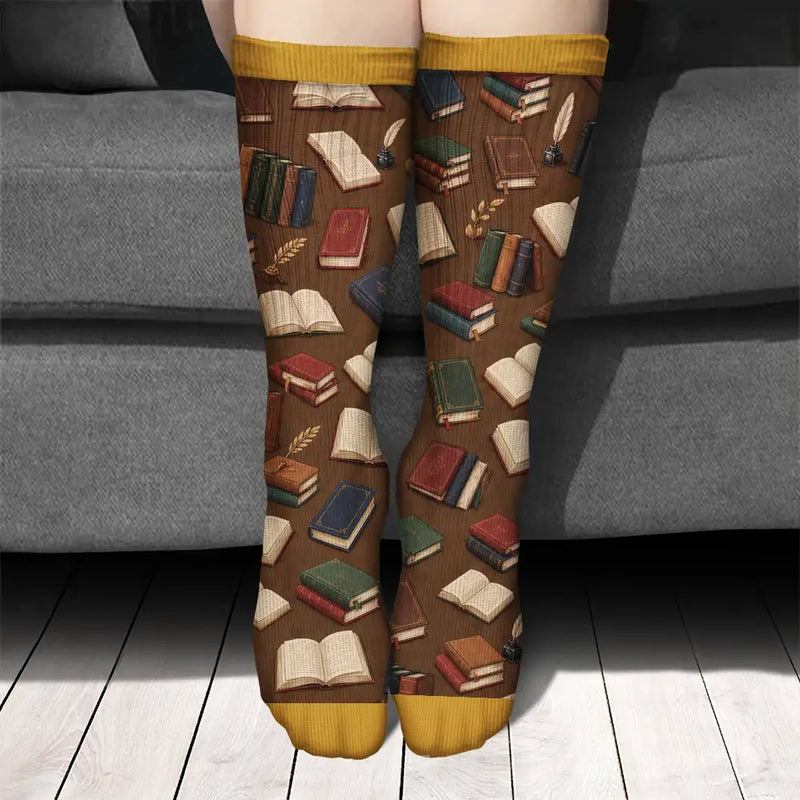 Shhh I'm Reading Gift For Book Lovers - Personalized Socks