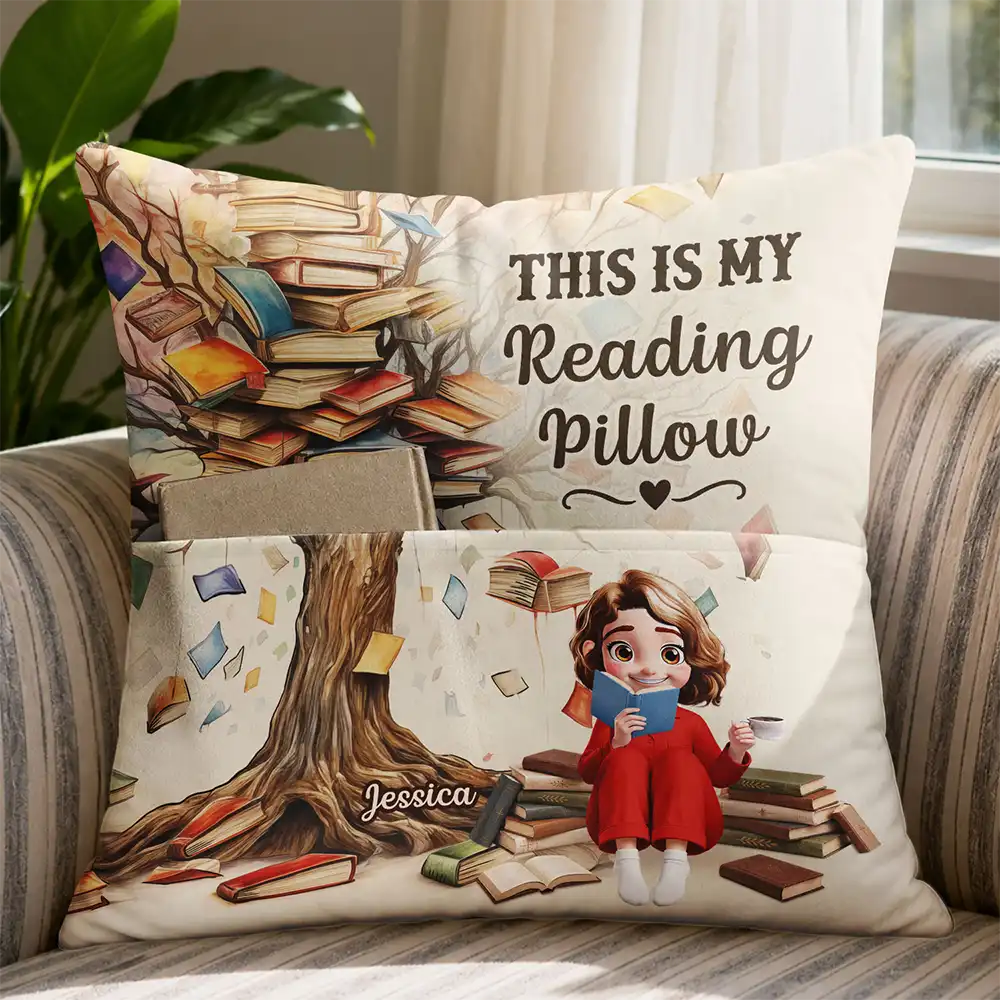 This Is My Reading Pillow Gift For Book Lovers - Personalized Pocket Pillow