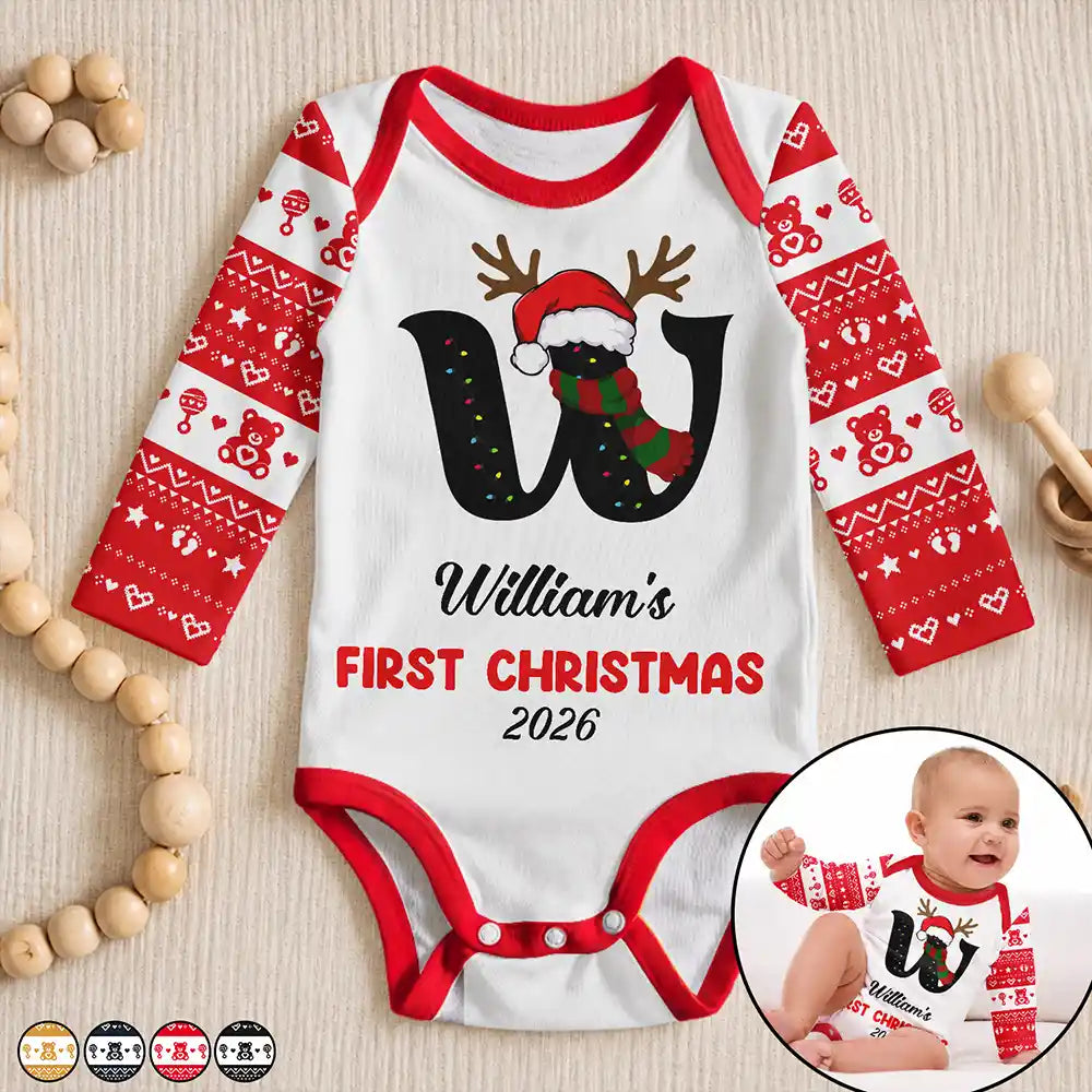 Adorable,First Christmas,Gift For Baby,Christmas,Vector - My First Christmas New Baby - Personalized Baby Bodysuit