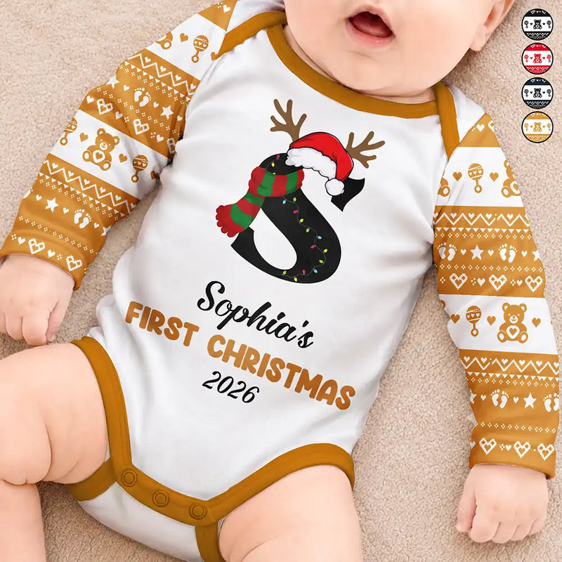 Adorable,First Christmas,Gift For Baby,Christmas,Vector - My First Christmas New Baby - Personalized Baby Bodysuit