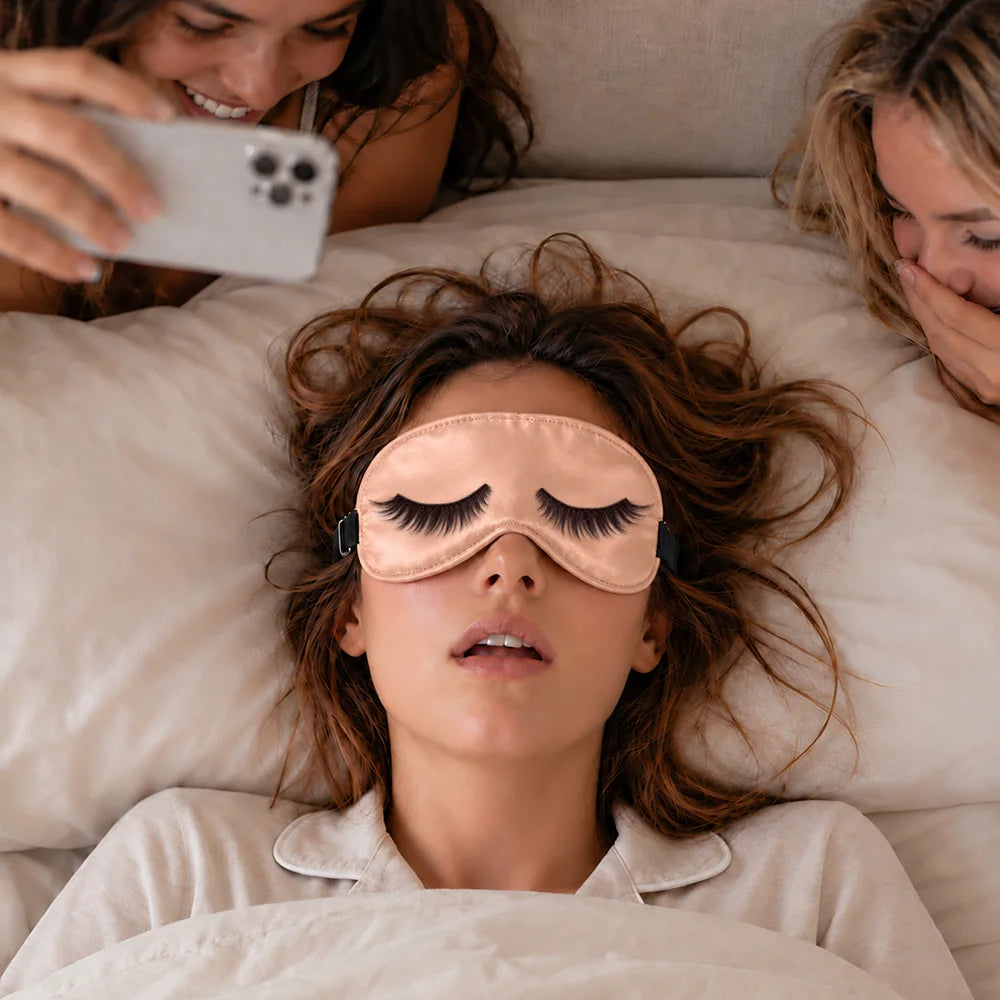 Afro Besties, Christmas, Gift For Bestie, Humorous, Vector - Sleepover, Spa Night Gift For Best Friend, Bestie, BFF - Personalized Eyelashes Funny Sleep Mask