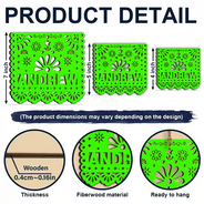 Christmas, Custom Text, Family, Happy, Top Market - Gift For Family - Personalized Papel Picado Wooden Ornament