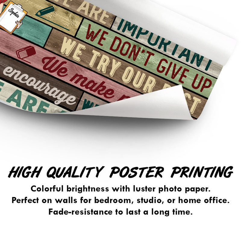 In This Classroom We Are A Team Teacher - Personalized Custom Poster