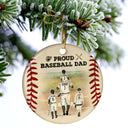 Proud Baseball Dad - Christmas Gift For Dad - Personalized Custom Circle Ceramic Ornament