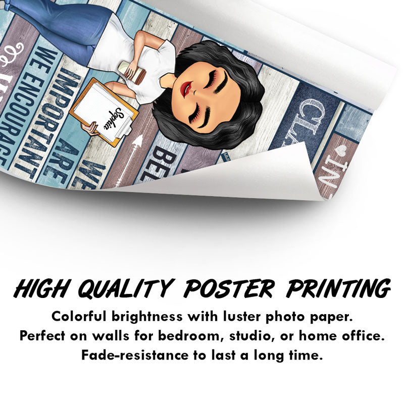 In This Classroom We All Belong Teacher - Personalized Custom Poster