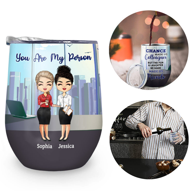 Le hasard a fait de nous des collègues employés de bureau - Cadeau pour meilleure amie - Verre à vin personnalisé