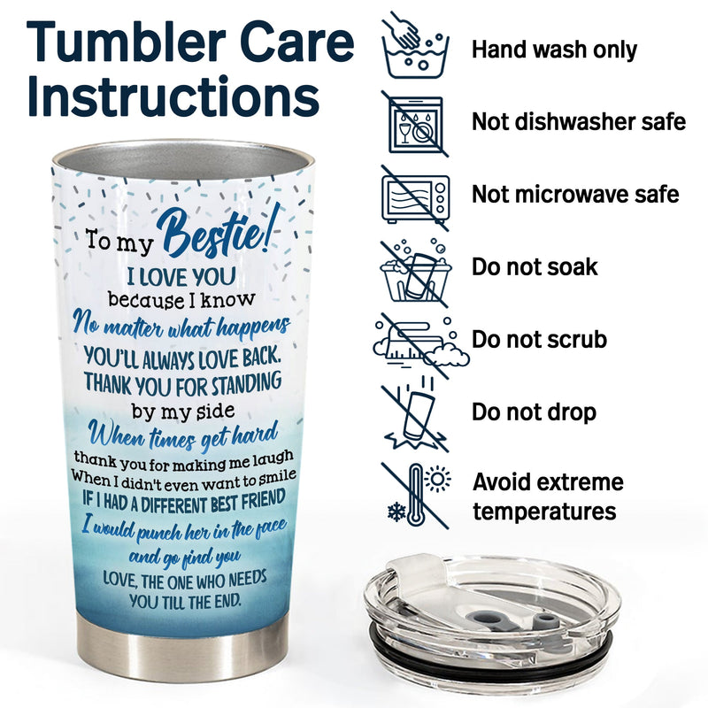 Thank You For Standing By My Side Best Friends - Bestie BFF Gift - Personalized Custom Tumbler