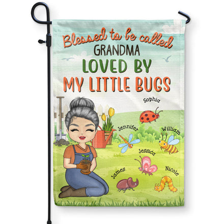 Aimée par ma petite jardinière - Cadeau pour femme - Drapeau personnalisé