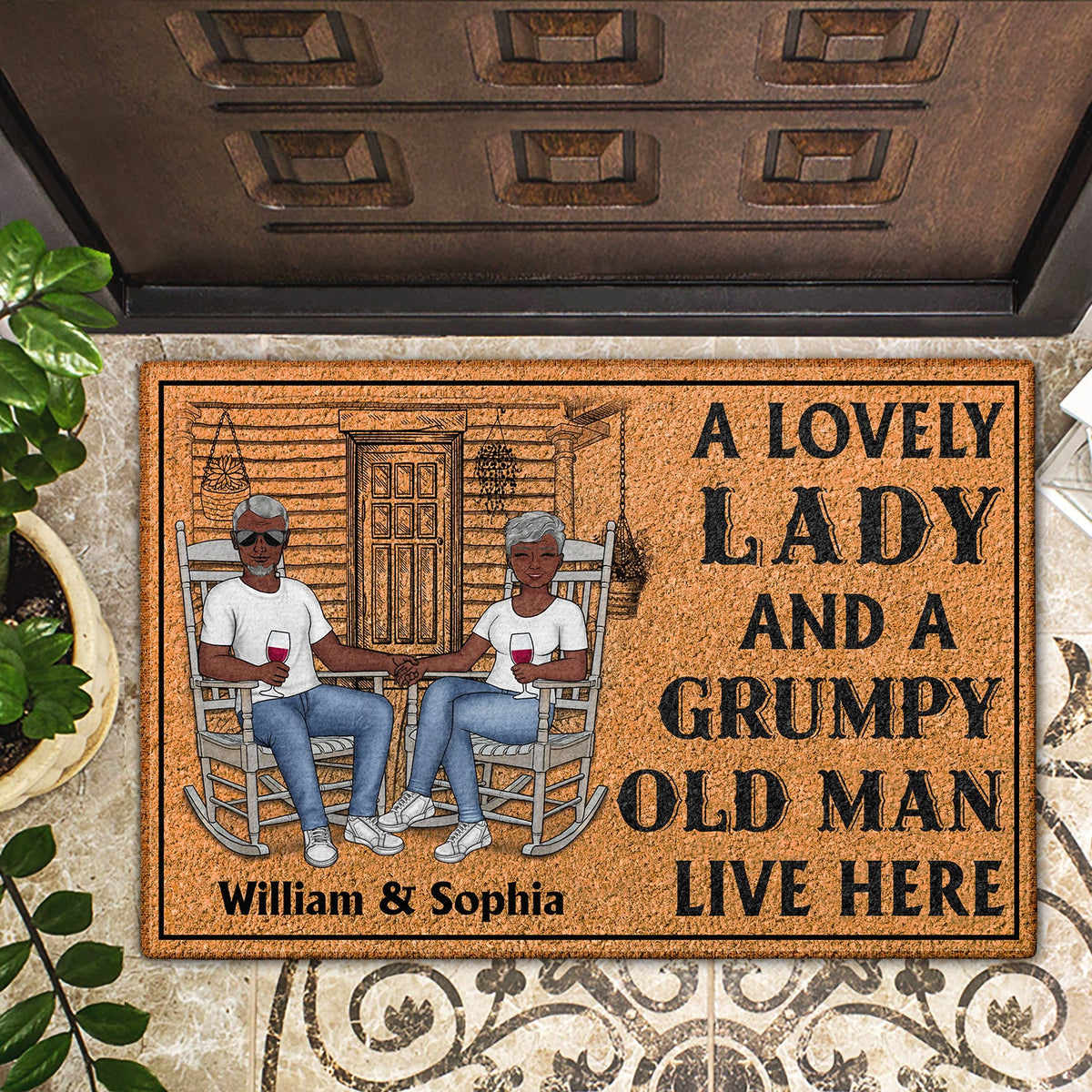 Family Couple A Lovely Lady And A Grumpy Old Man Live Here - Couple Gi ...