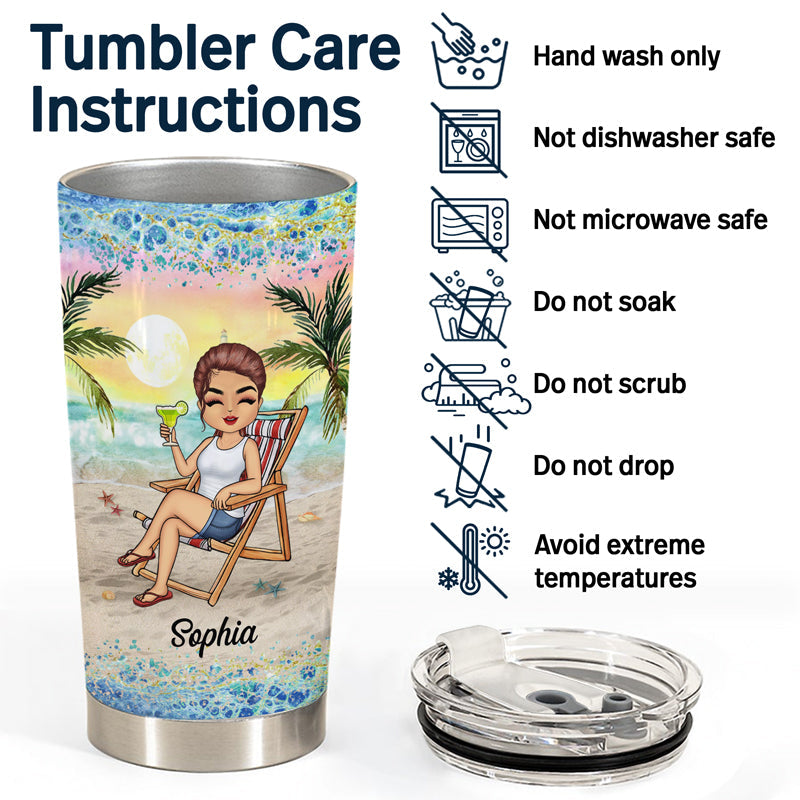 Juste une fille qui aime la plage - Gobelet personnalisé