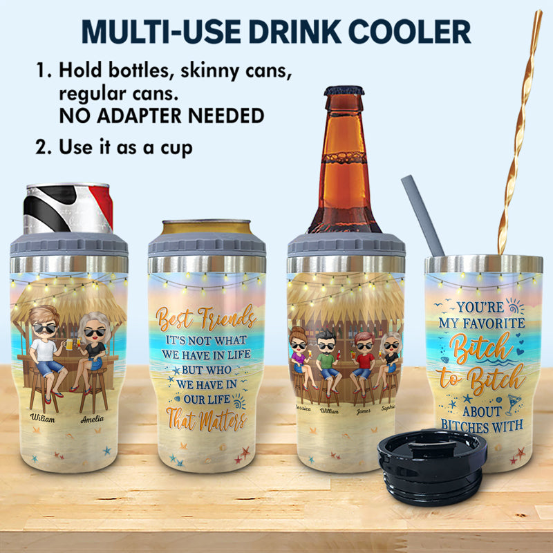 We Go Together Like Drunk And Disorderly Beach Vacation Best Friends - Bestie BFF Gift - Personalized Custom Triple 3 In 1 Can Cooler