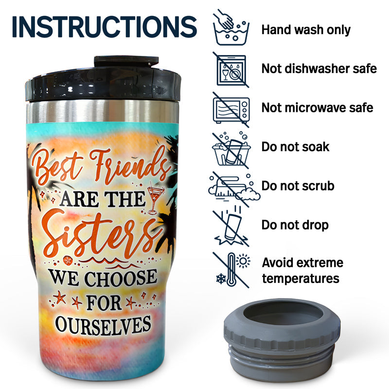 I Love You To The Beach And Back Best Watercolor Beach Best Friends - Bestie BFF Gift - Personalized Custom Triple 3 In 1 Can Cooler