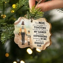 Baseball Chère maman, merci de m'avoir appris - Cadeau de Noël pour maman - Décoration en bois personnalisée