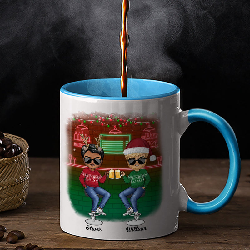 Here's To Another Year Of Bonding Over Alcohol Christmas Best Friends - Bestie BFF Gift - Personalized Custom Accent Mug