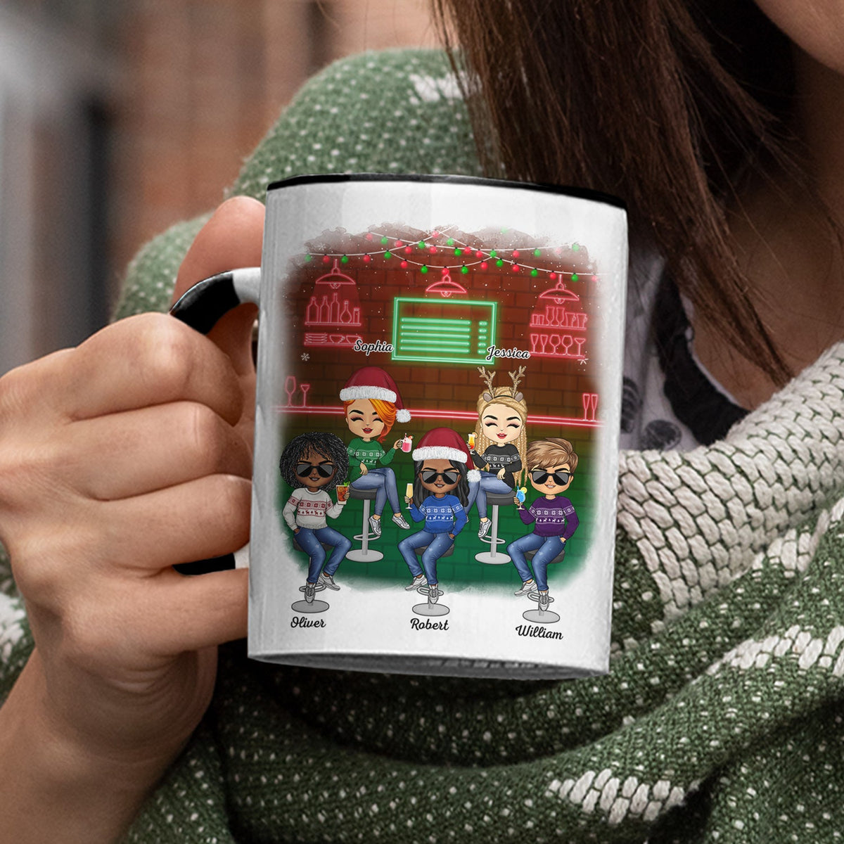 Here's To Another Year Of Bonding Over Alcohol Christmas Best Friends - Bestie BFF Gift - Personalized Custom Accent Mug