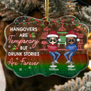 Besties Here's To Another Year Of Bonding Over Alcohol Christmas Best Friends - Bestie BFF Gift - Personalized Custom Medallion Acrylic Ornament