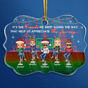 Besties Here's To Another Year Of Bonding Over Alcohol Christmas Best Friends - Bestie BFF Gift - Personalized Custom Medallion Acrylic Ornament