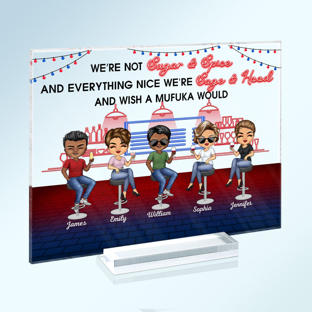 Here's To Another Year Of Bonding Over Alcohol Best Friends - Bestie BFF Gift - Personalized Custom Horizontal Rectangle Acrylic Plaque