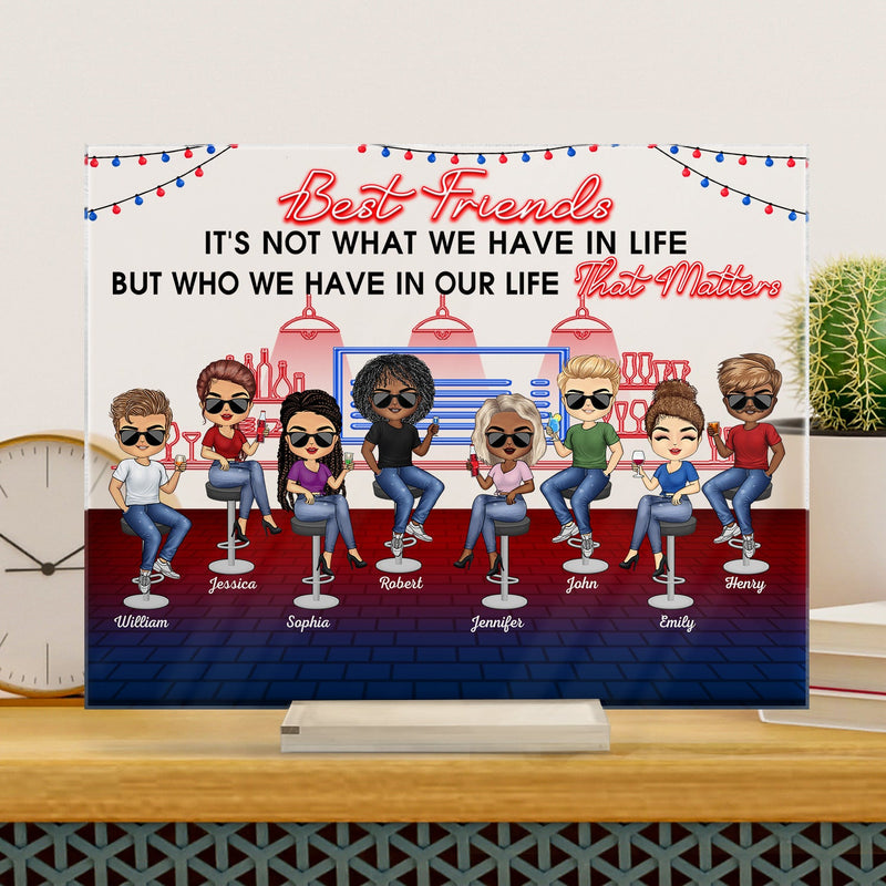 Here's To Another Year Of Bonding Over Alcohol Best Friends - Bestie BFF Gift - Personalized Custom Horizontal Rectangle Acrylic Plaque