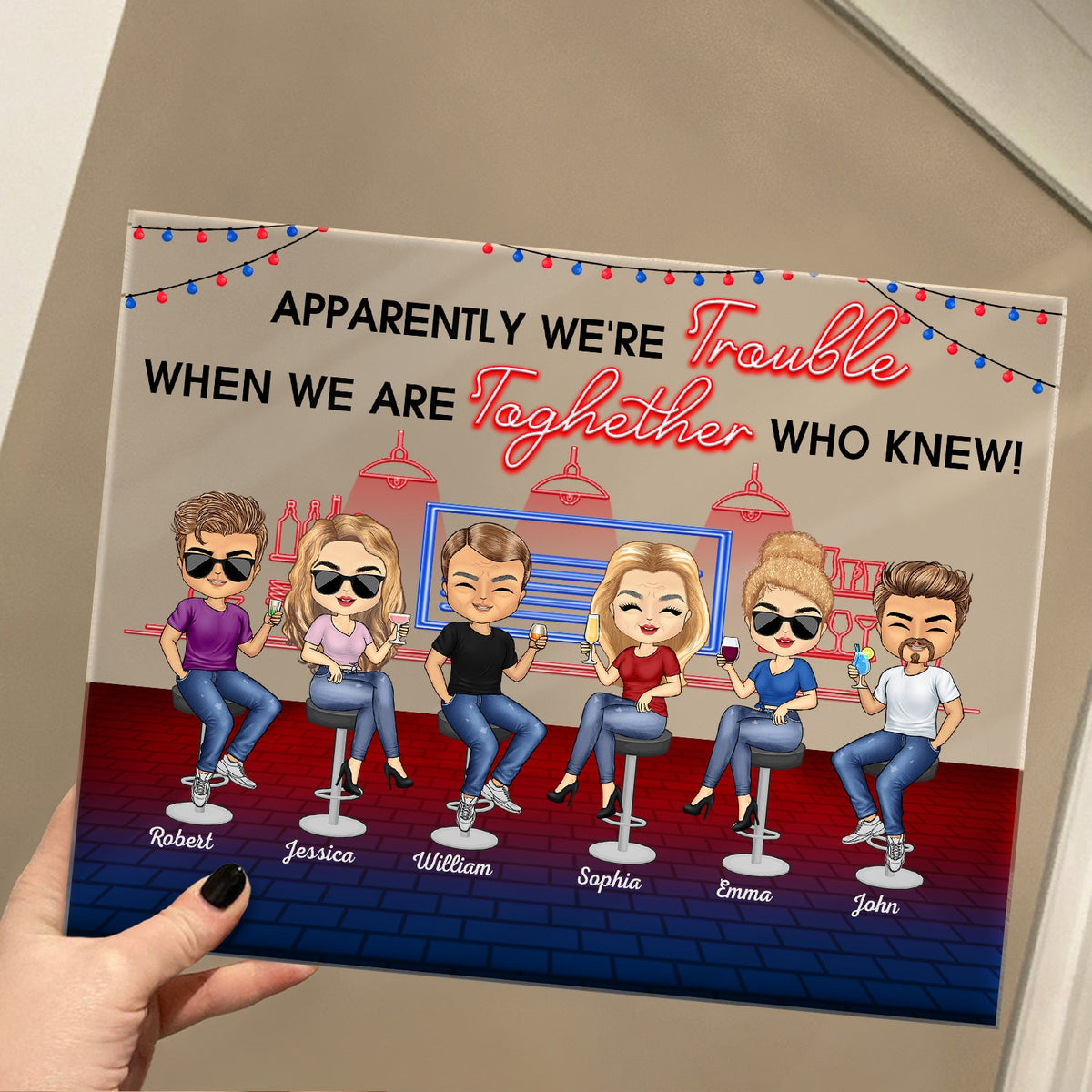 Here's To Another Year Of Bonding Over Alcohol Best Friends - Bestie BFF Gift - Personalized Custom Horizontal Rectangle Acrylic Plaque