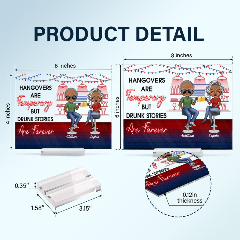 Here's To Another Year Of Bonding Over Alcohol Best Friends - Bestie BFF Gift - Personalized Custom Horizontal Rectangle Acrylic Plaque