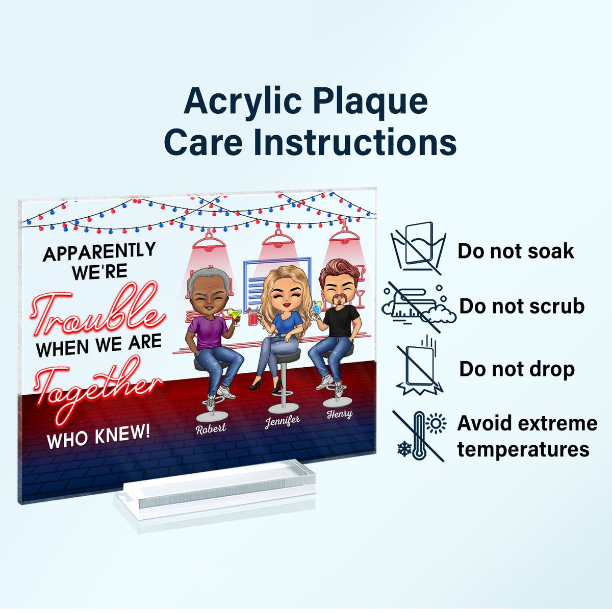 Here's To Another Year Of Bonding Over Alcohol Best Friends - Bestie BFF Gift - Personalized Custom Horizontal Rectangle Acrylic Plaque