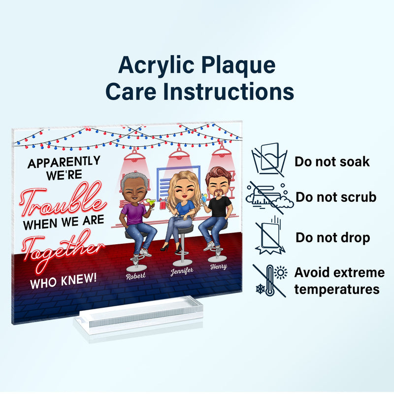 Here's To Another Year Of Bonding Over Alcohol Best Friends - Bestie BFF Gift - Personalized Custom Horizontal Rectangle Acrylic Plaque